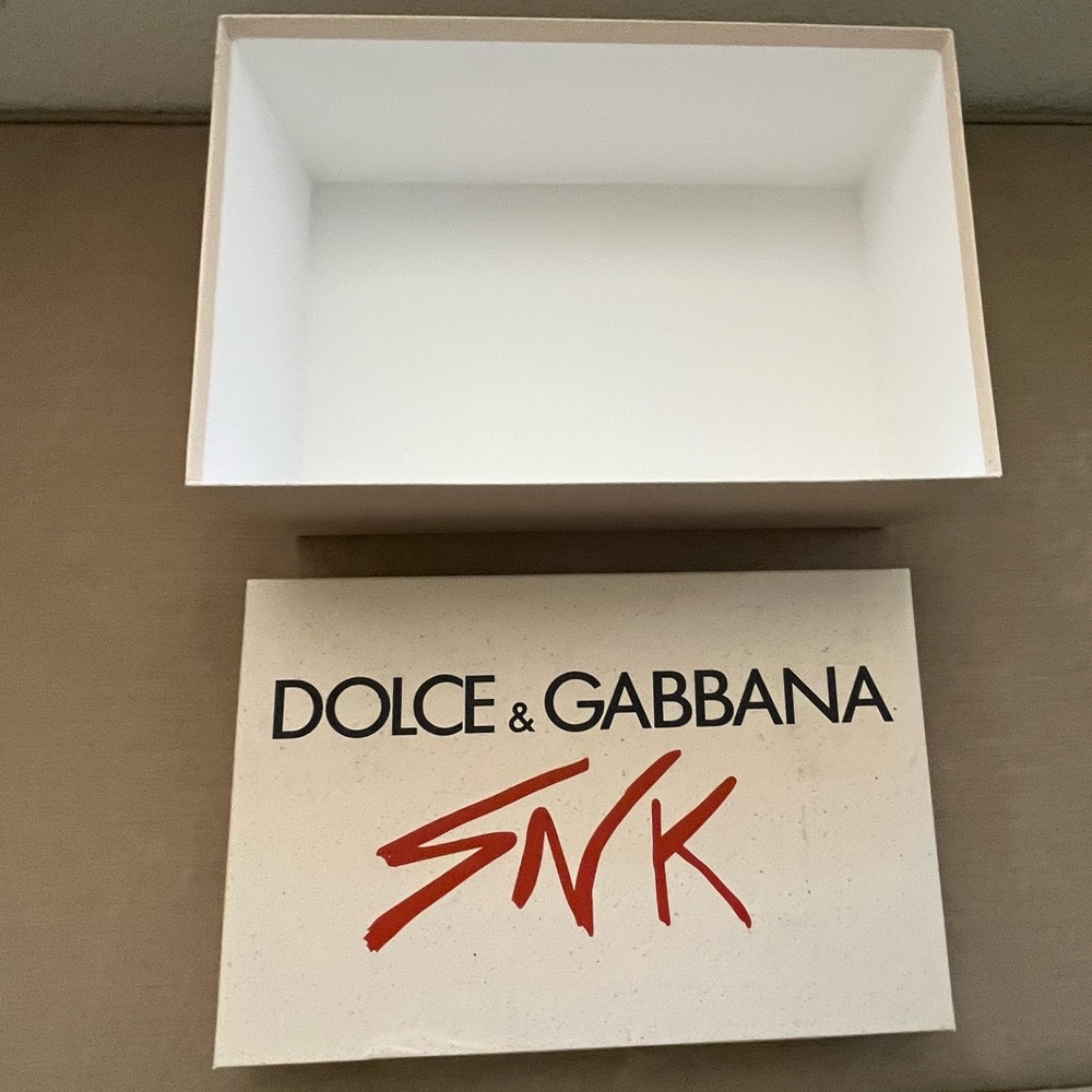 Dolce & Gabbana Beige Box with Black Logo and Red Script